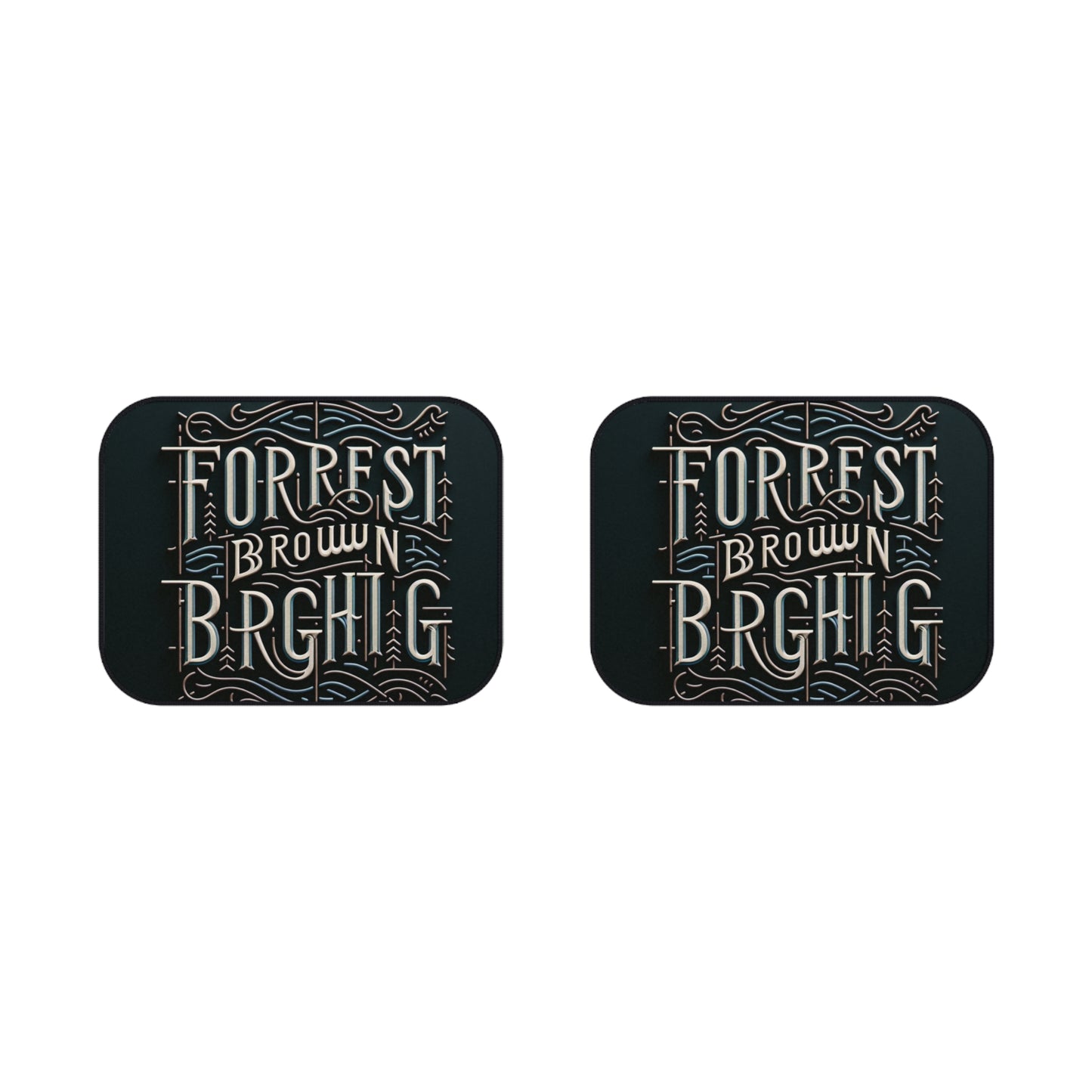 FBR Car Mats Set | Forrest Brown Bright Design for Nature Lovers and Adventurers