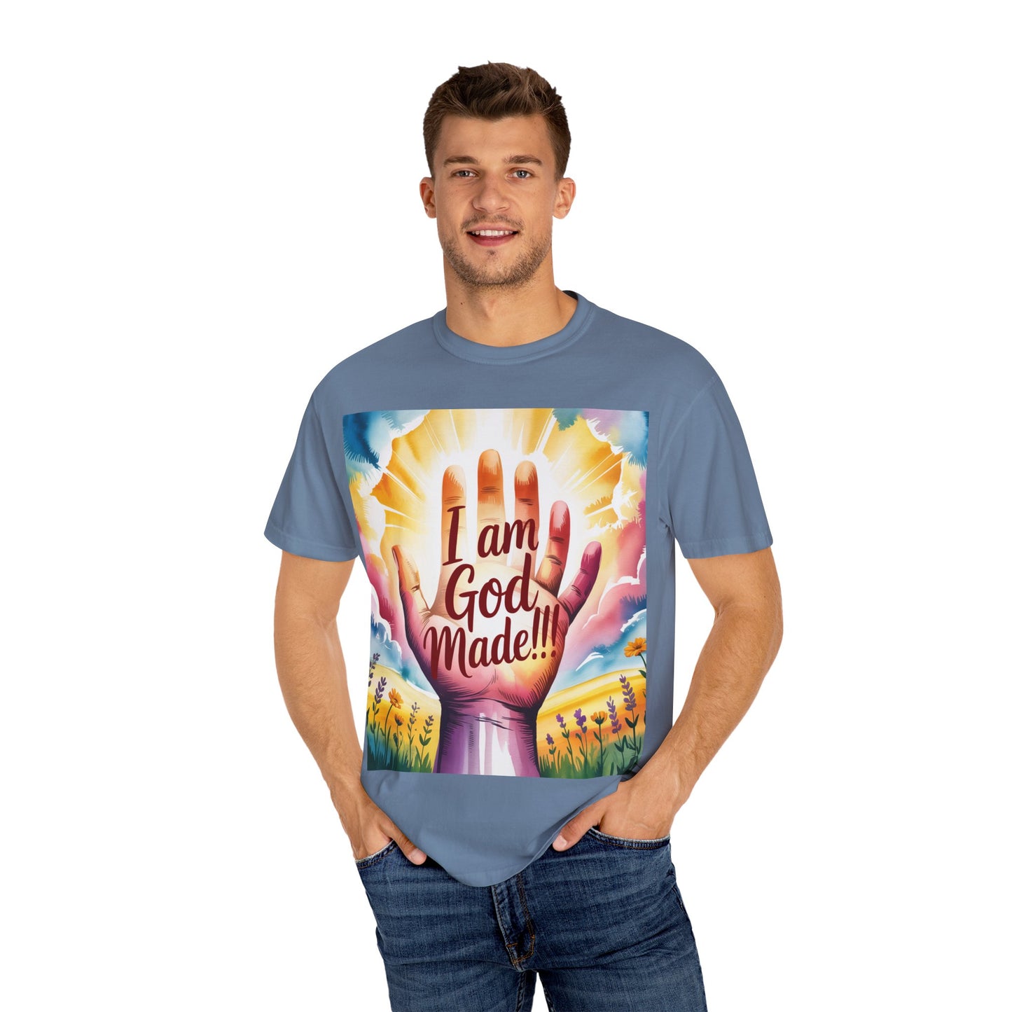 FBR Colorful Inspirational Unisex T-shirt for Faith and Positivity - God Made