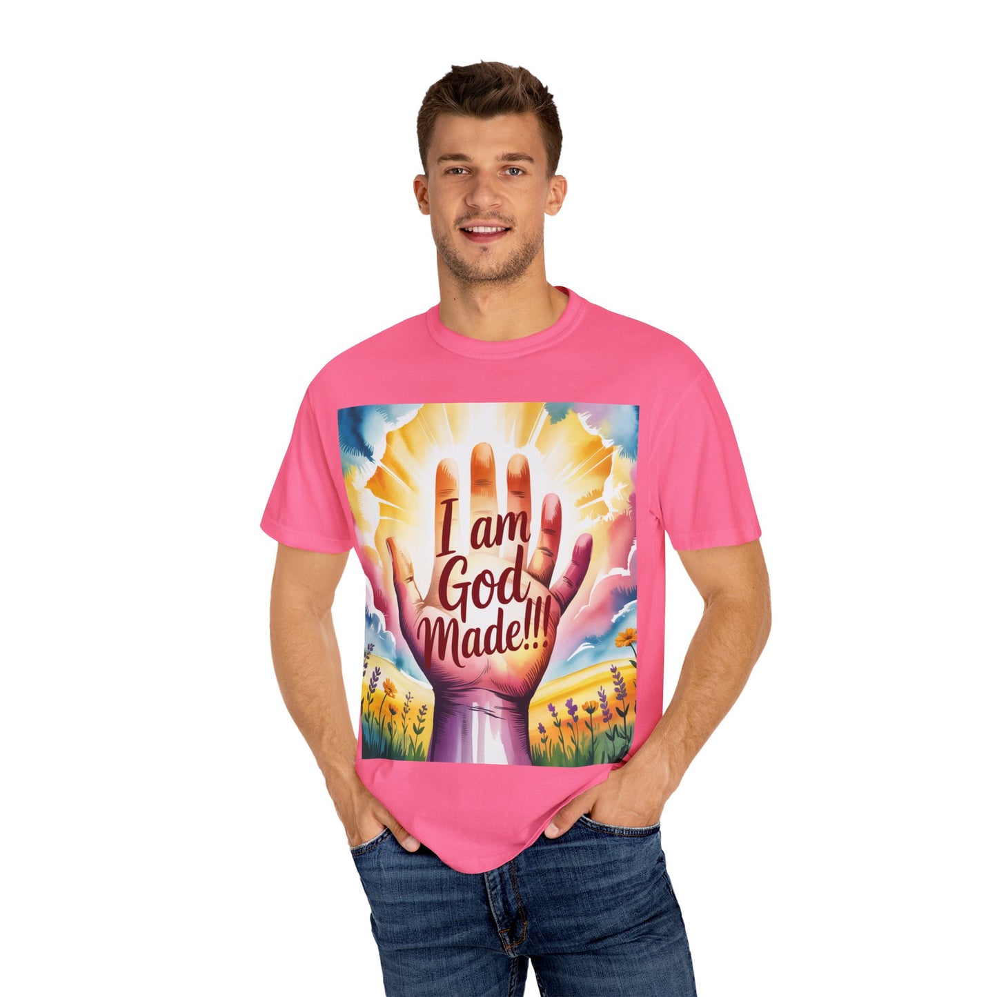 FBR Colorful Inspirational Unisex T-shirt for Faith and Positivity - God Made