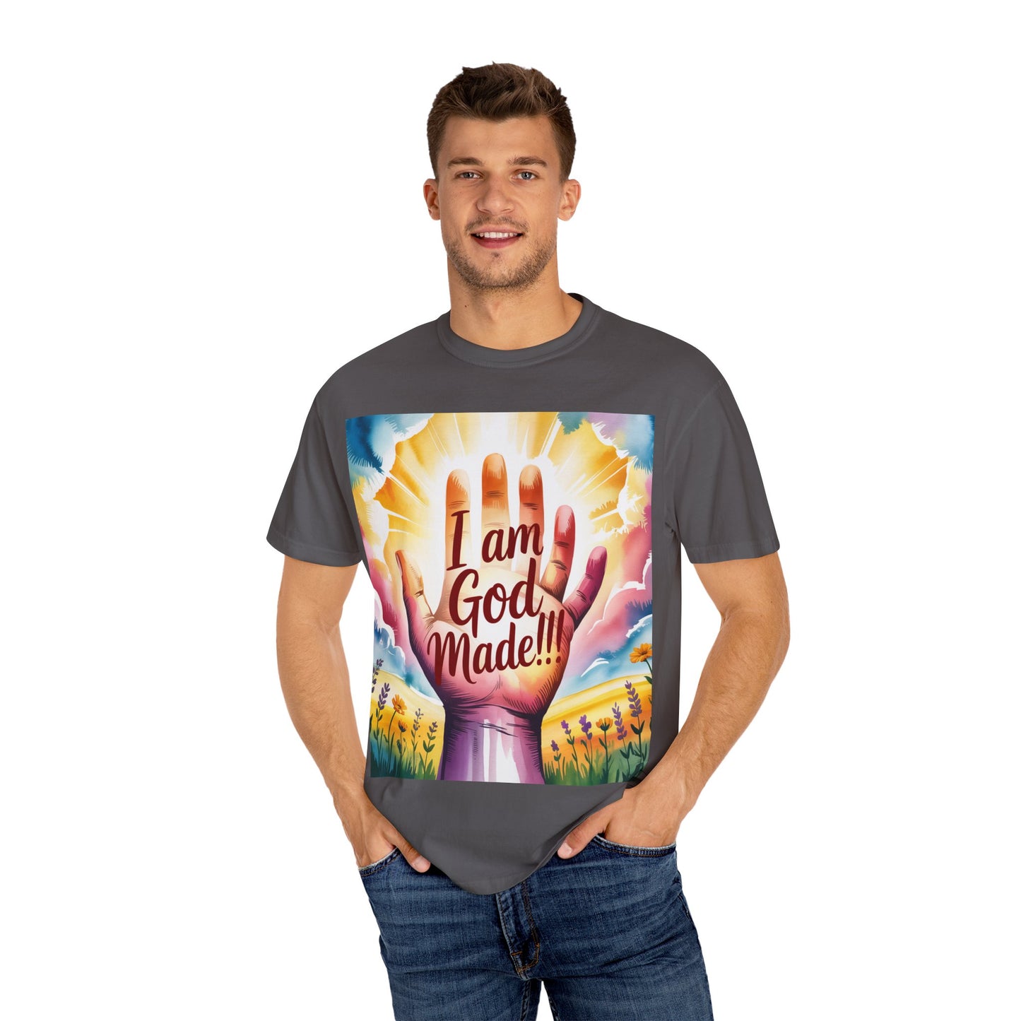 FBR Colorful Inspirational Unisex T-shirt for Faith and Positivity - God Made