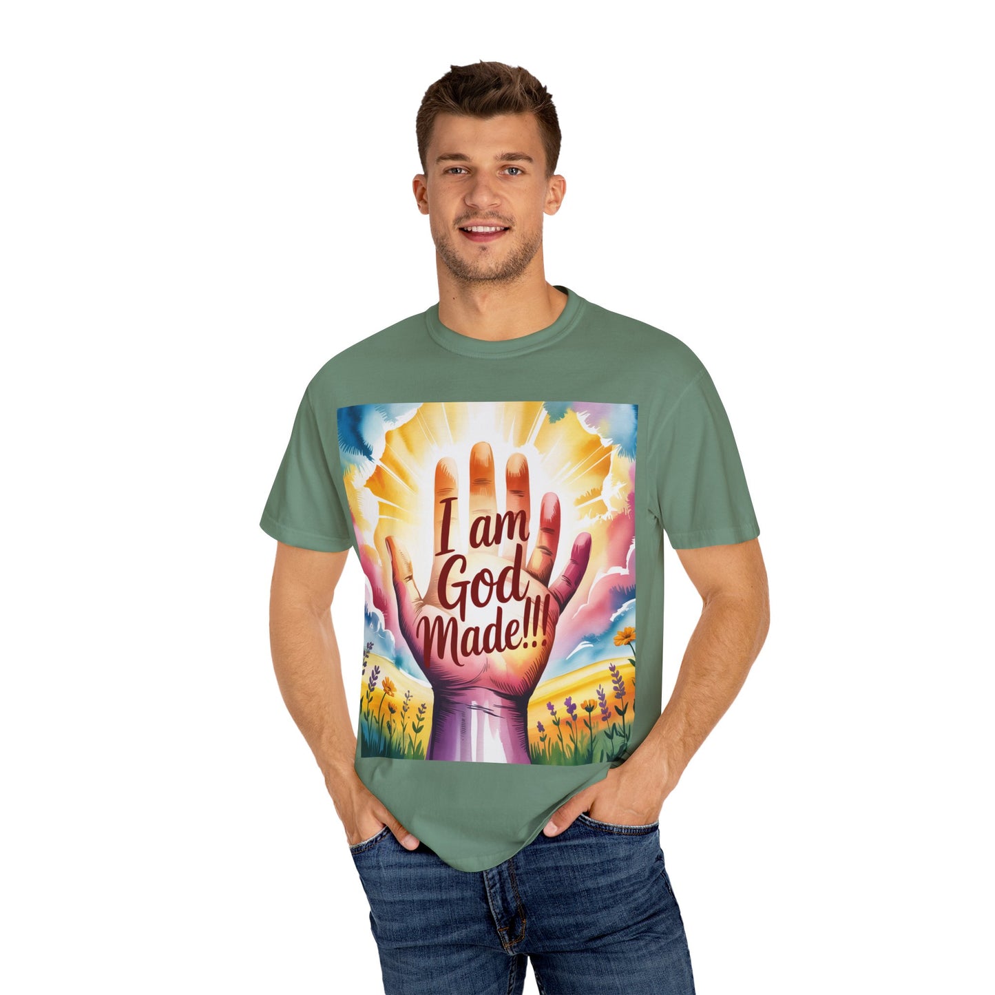 FBR Colorful Inspirational Unisex T-shirt for Faith and Positivity - God Made