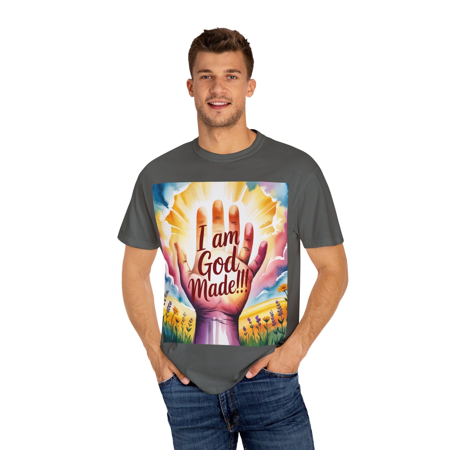 FBR Colorful Inspirational Unisex T-shirt for Faith and Positivity - God Made