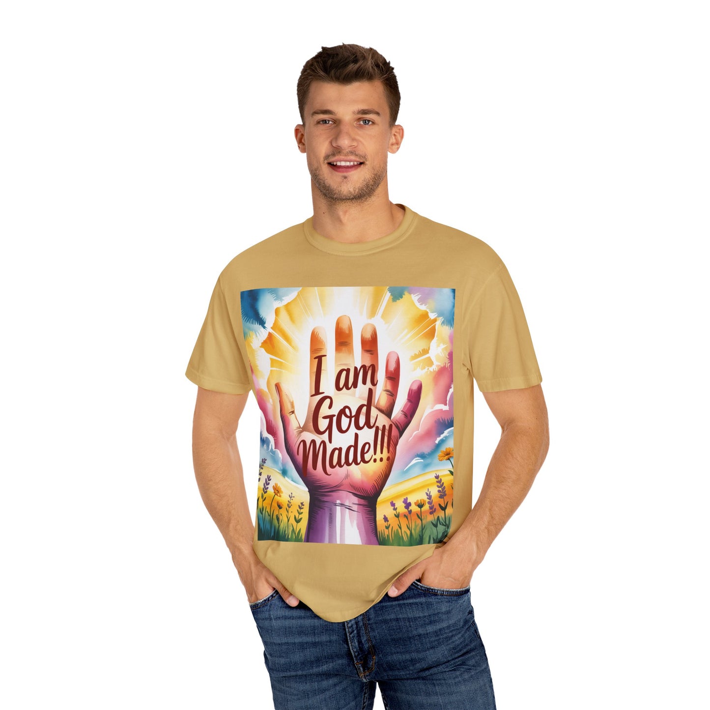 FBR Colorful Inspirational Unisex T-shirt for Faith and Positivity - God Made