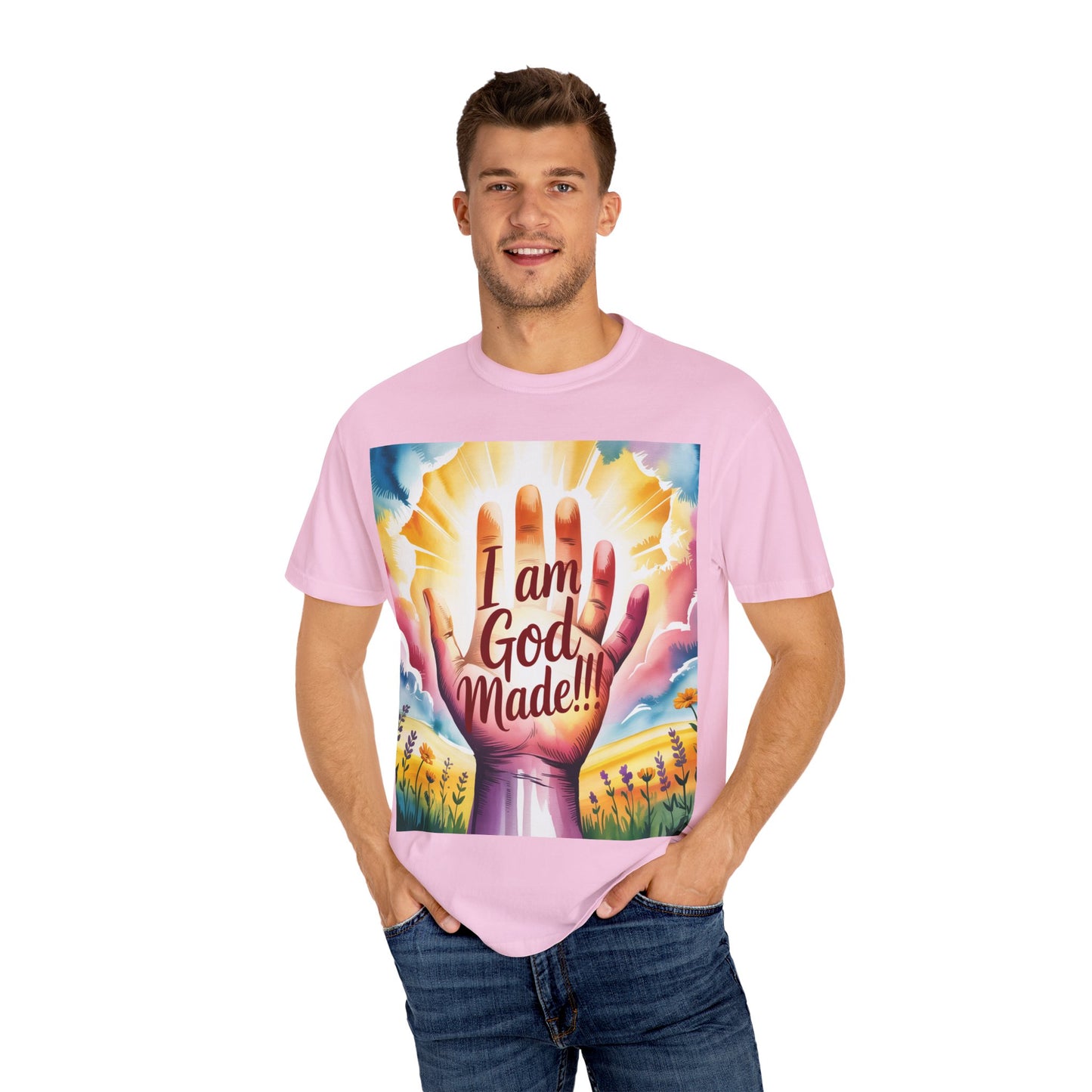 FBR Colorful Inspirational Unisex T-shirt for Faith and Positivity - God Made