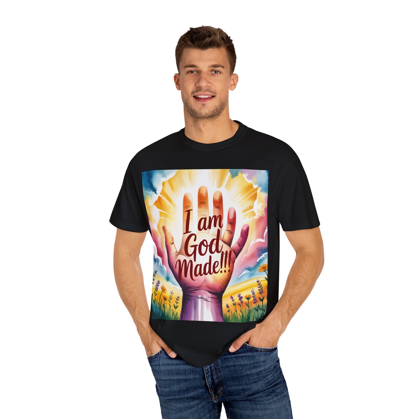 FBR Colorful Inspirational Unisex T-shirt for Faith and Positivity - God Made