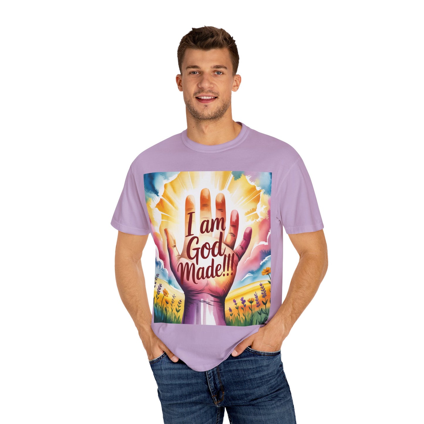 FBR Colorful Inspirational Unisex T-shirt for Faith and Positivity - God Made
